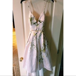 Floral Mikado Crossback High-Low Dress